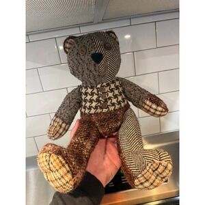 Vintage Fossil Patchwork Teddy Bear